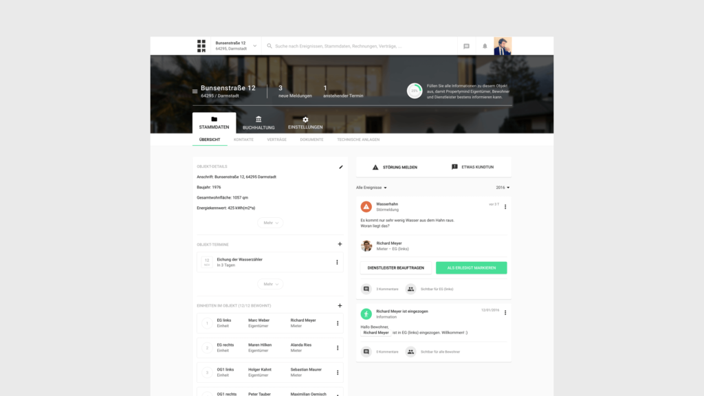 Startseite der Plattform
