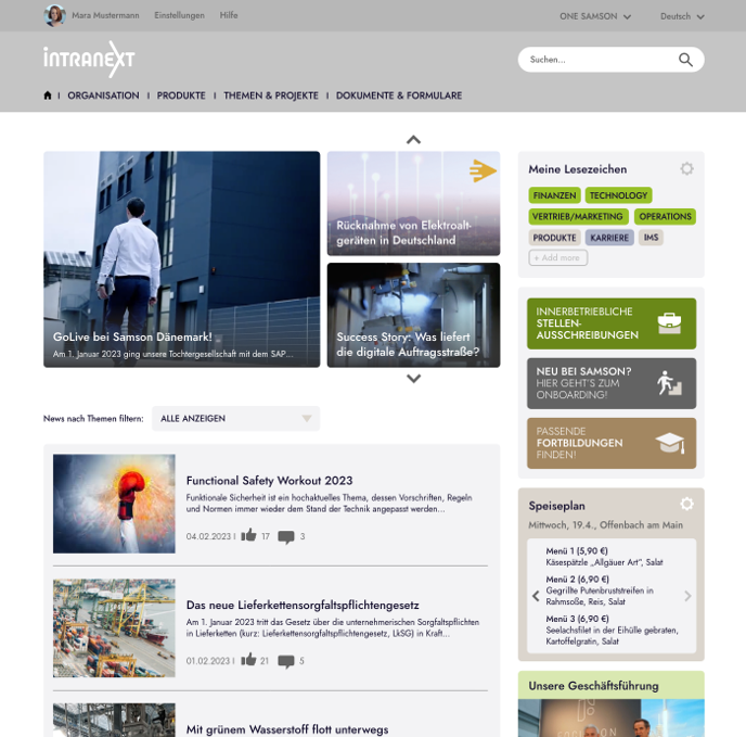 Samson: Intensiver Austausch im neuen Intranet