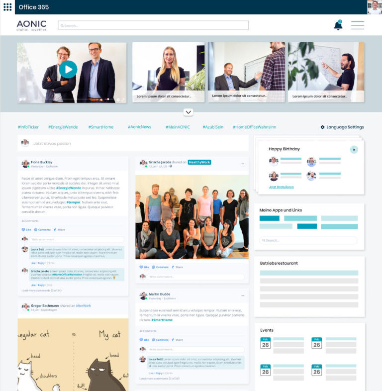 Modern Intranet SharePoint Workplace